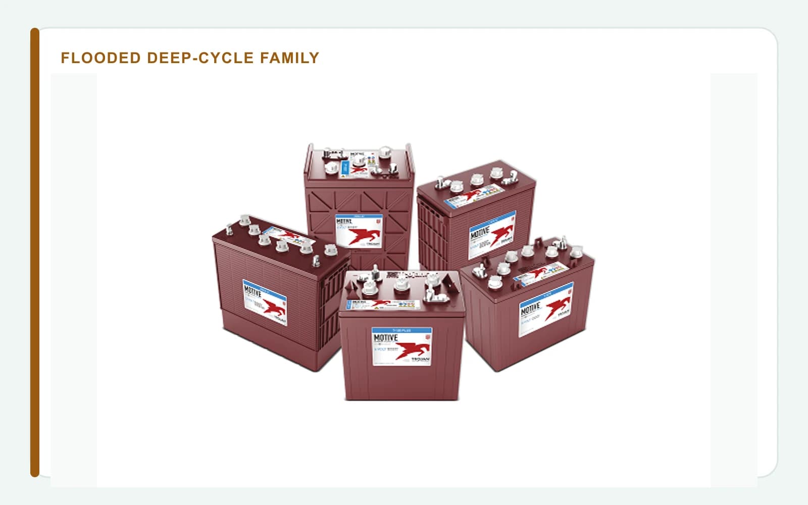 Trojan flooded deep-cycle battery family