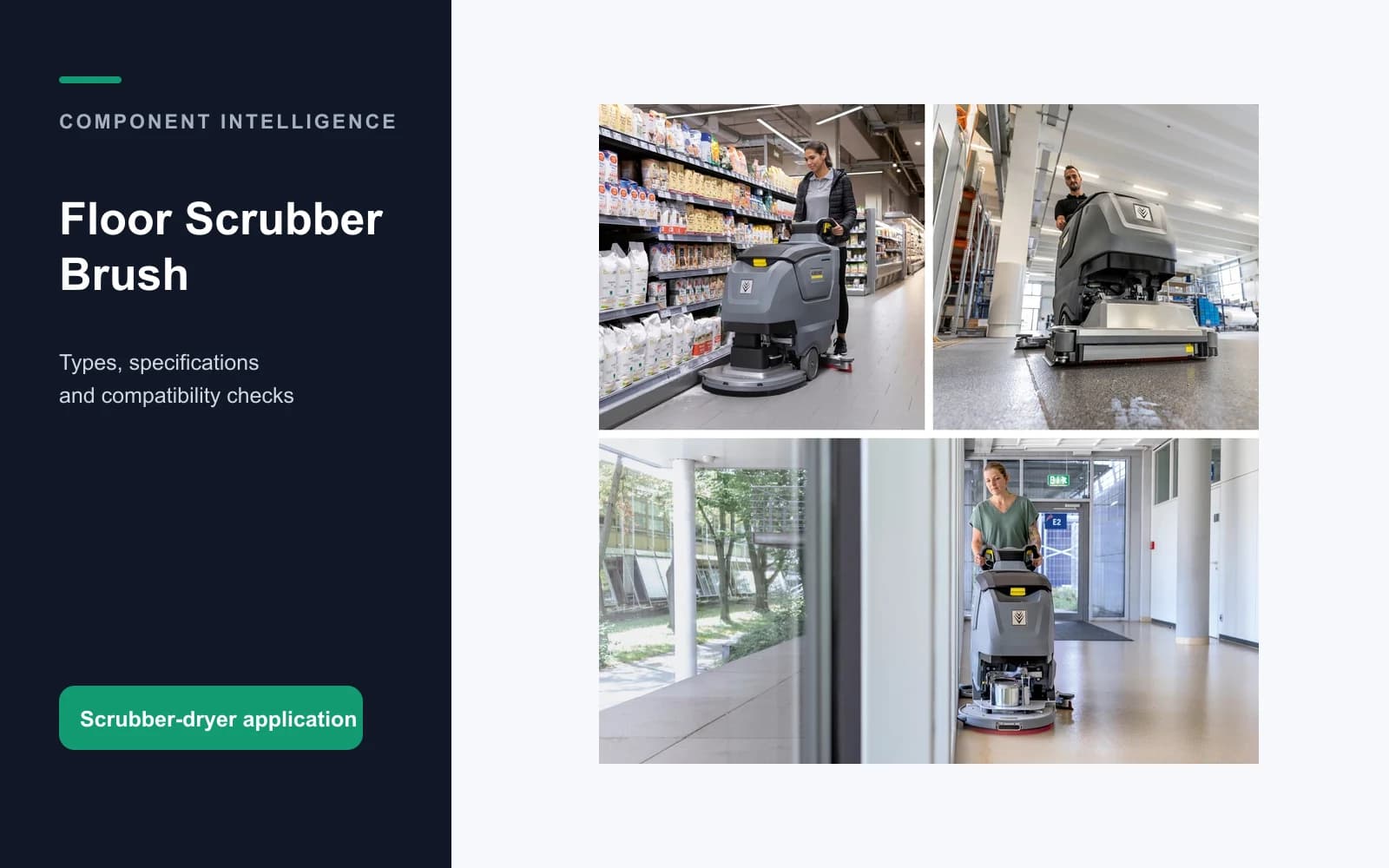 Kärcher scrubber dryer cleaning a commercial floor