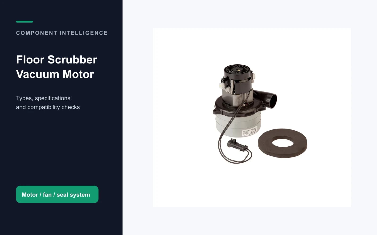 Tennant vacuum motor and fan kit with gasket