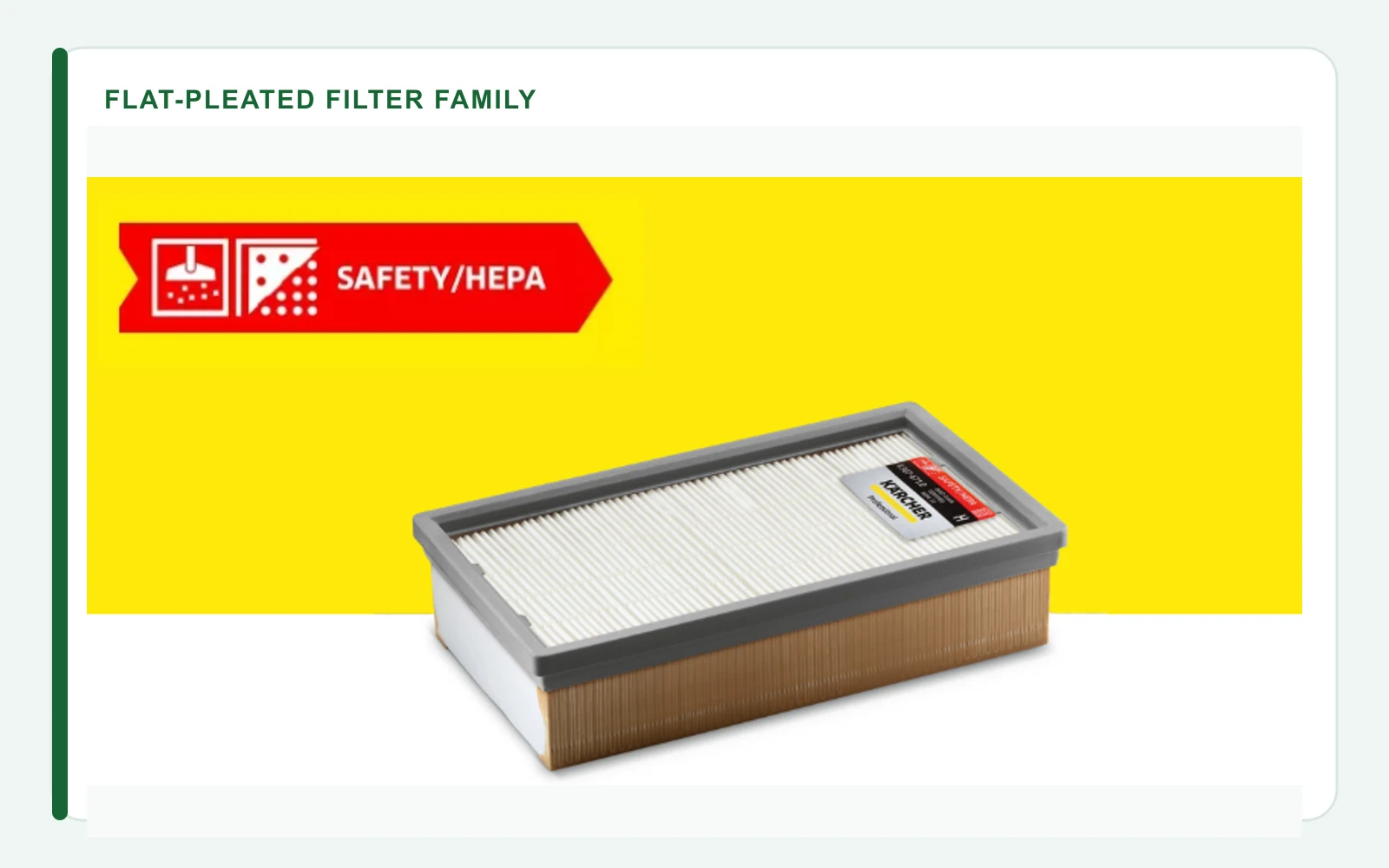 Kärcher Safety and HEPA flat-pleated filters