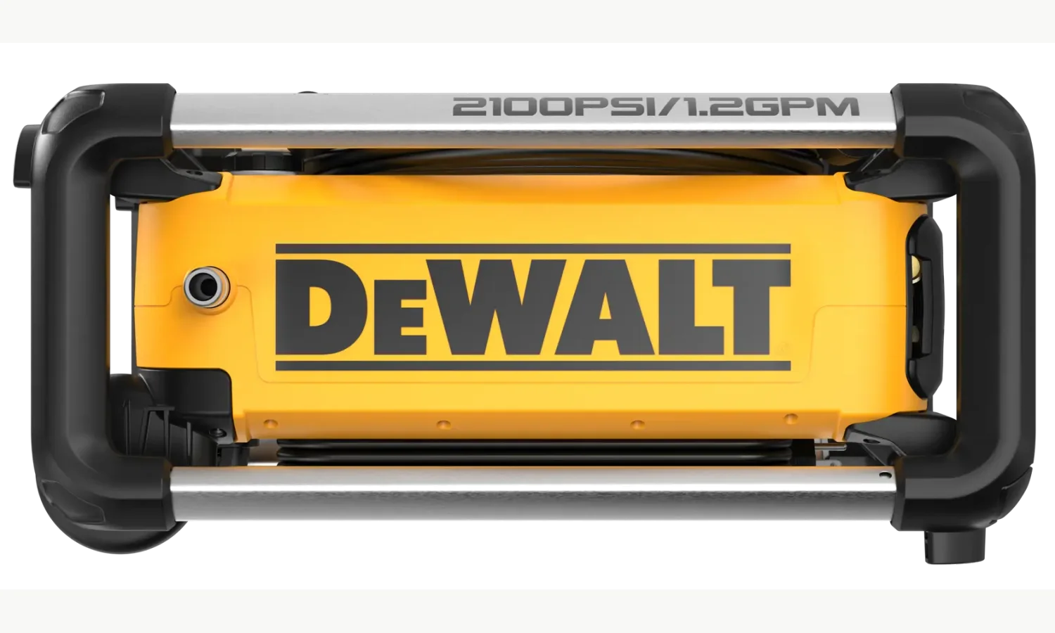 Top view of a DEWALT DWPW2100 compact electric pressure washer