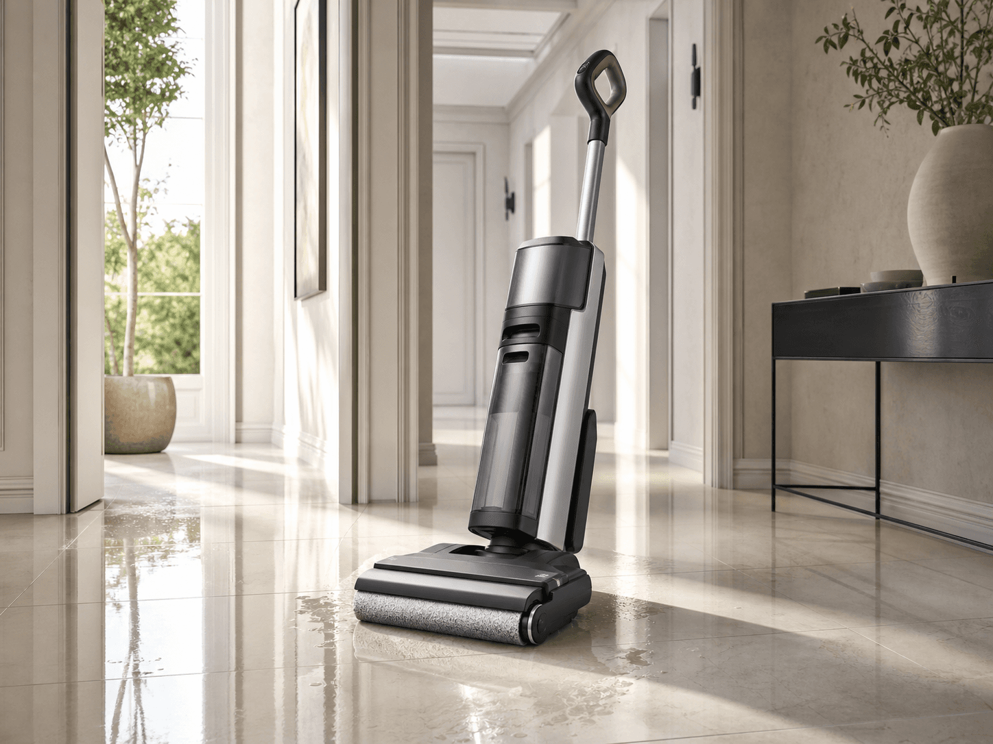Illustrative premium hard floor washer on polished tile