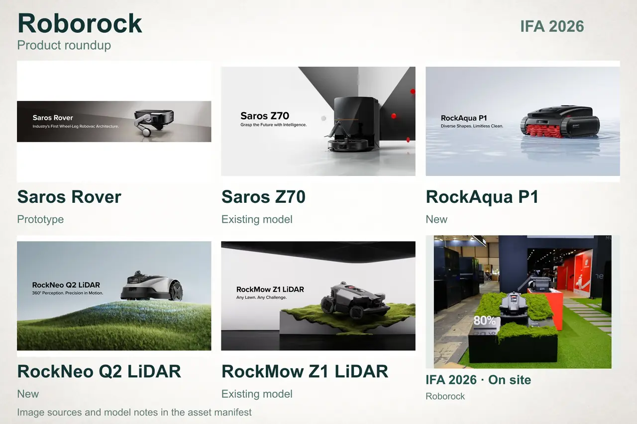 Roborock cleaning products with event photography; collage 02