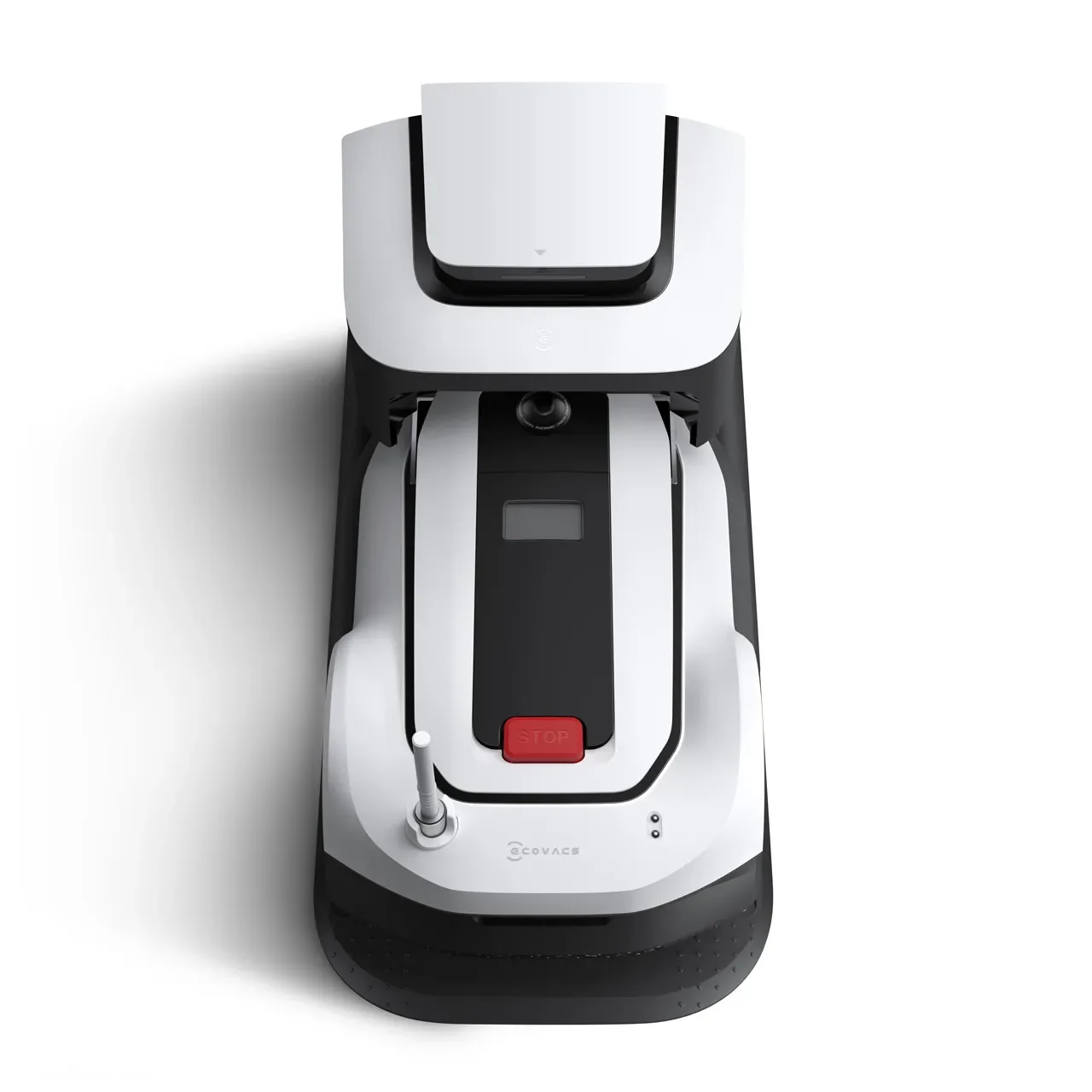The first-generation ECOVACS GOAT G1 with its charging station.