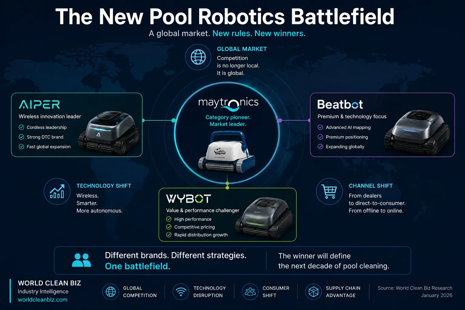 Maytronics Dolphin product and global channel timeline