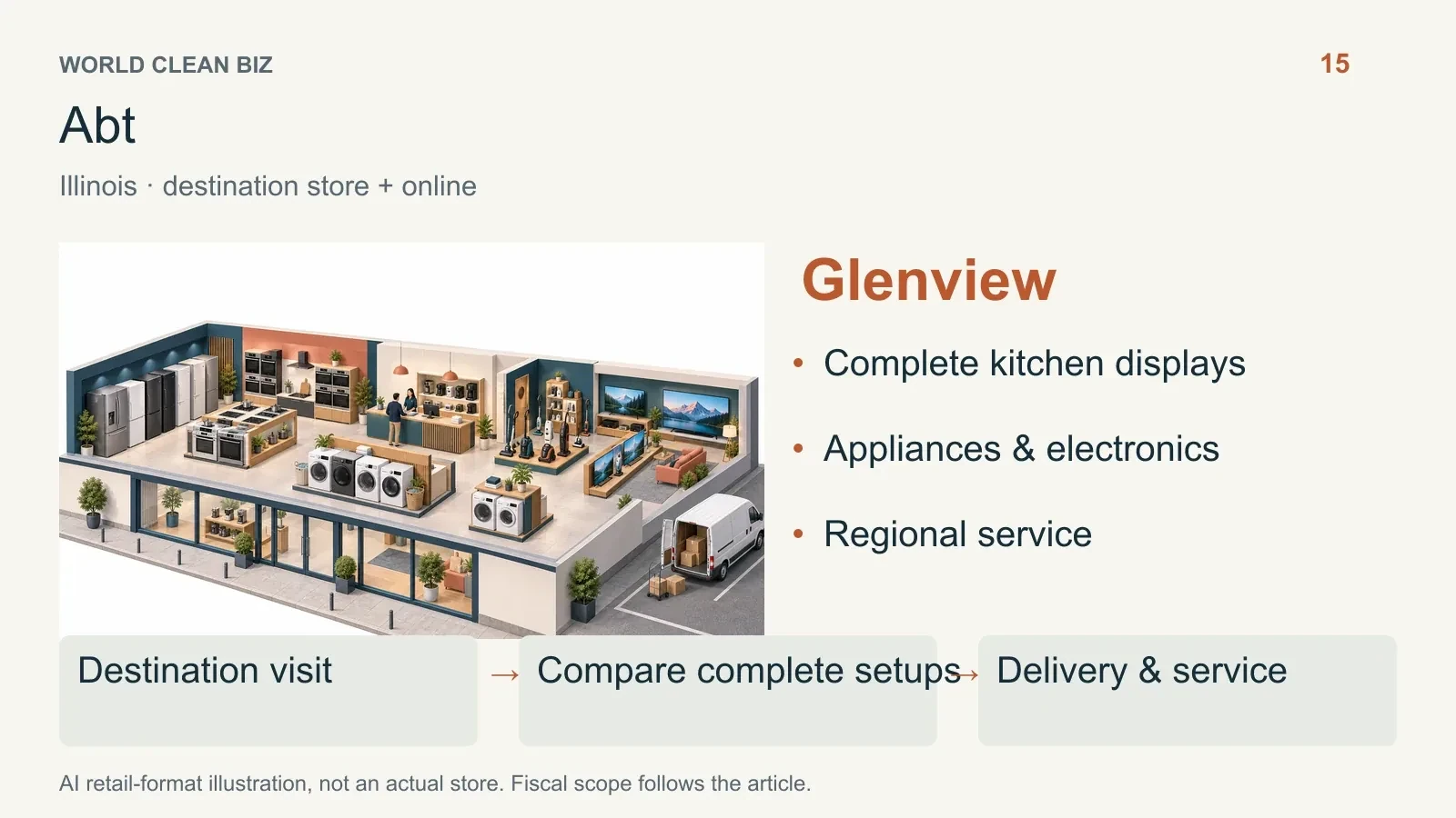 Retail format and channel relationships: 16. AI conceptual illustration, not a real store photograph.