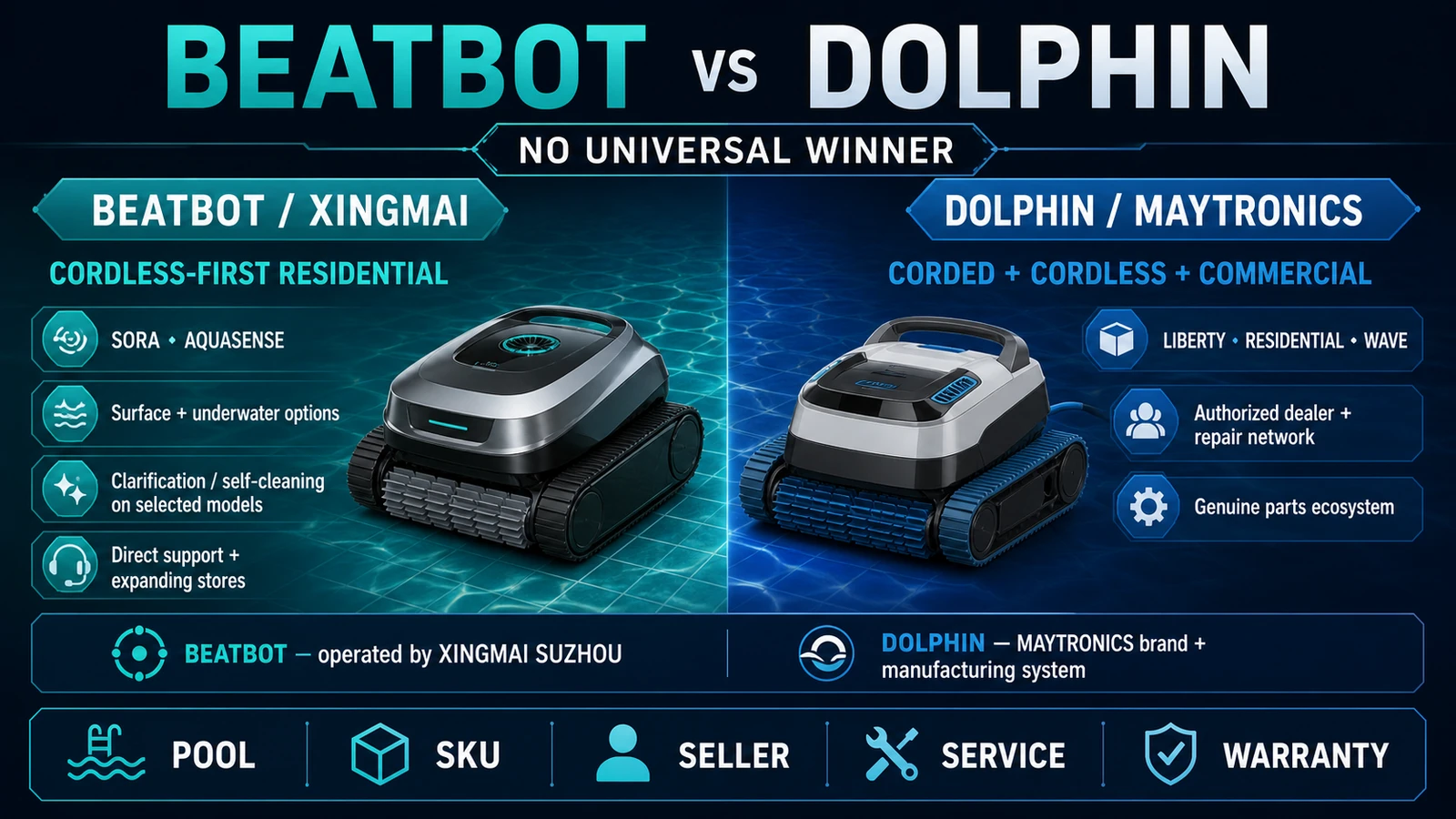 Beatbot vs Dolphin: Xingmai, Maytronics, Product Platforms and Service