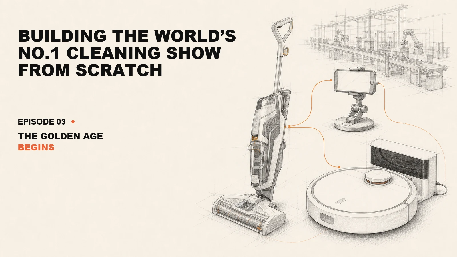 A hard floor washer, robot vacuum and livestream setup leading into the golden age of China’s cleaning industry