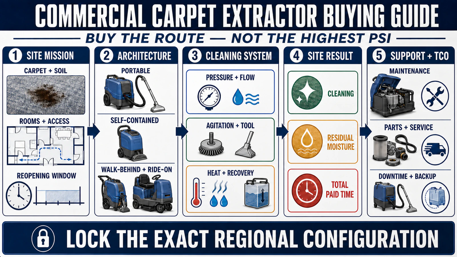 Commercial Carpet Extractor Buying Guide: PSI, Recovery, Heat, Tank and Facility Fit