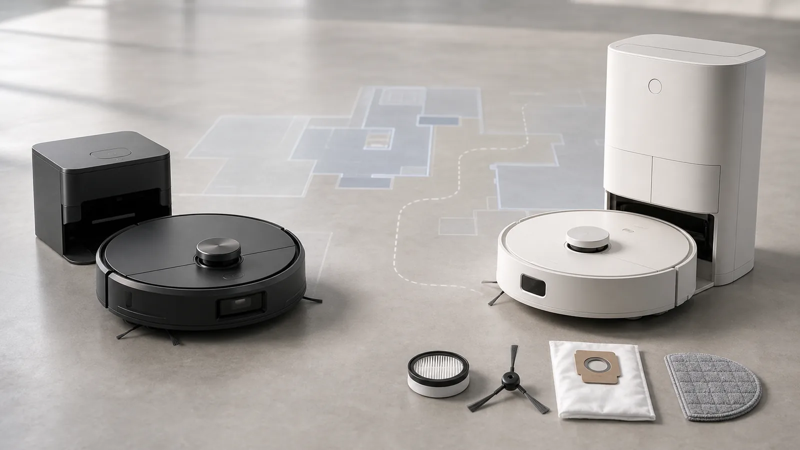 Roborock vs Roomba Robot Vacuums: Navigation, Mopping, Docks, Parts and Support guide cover