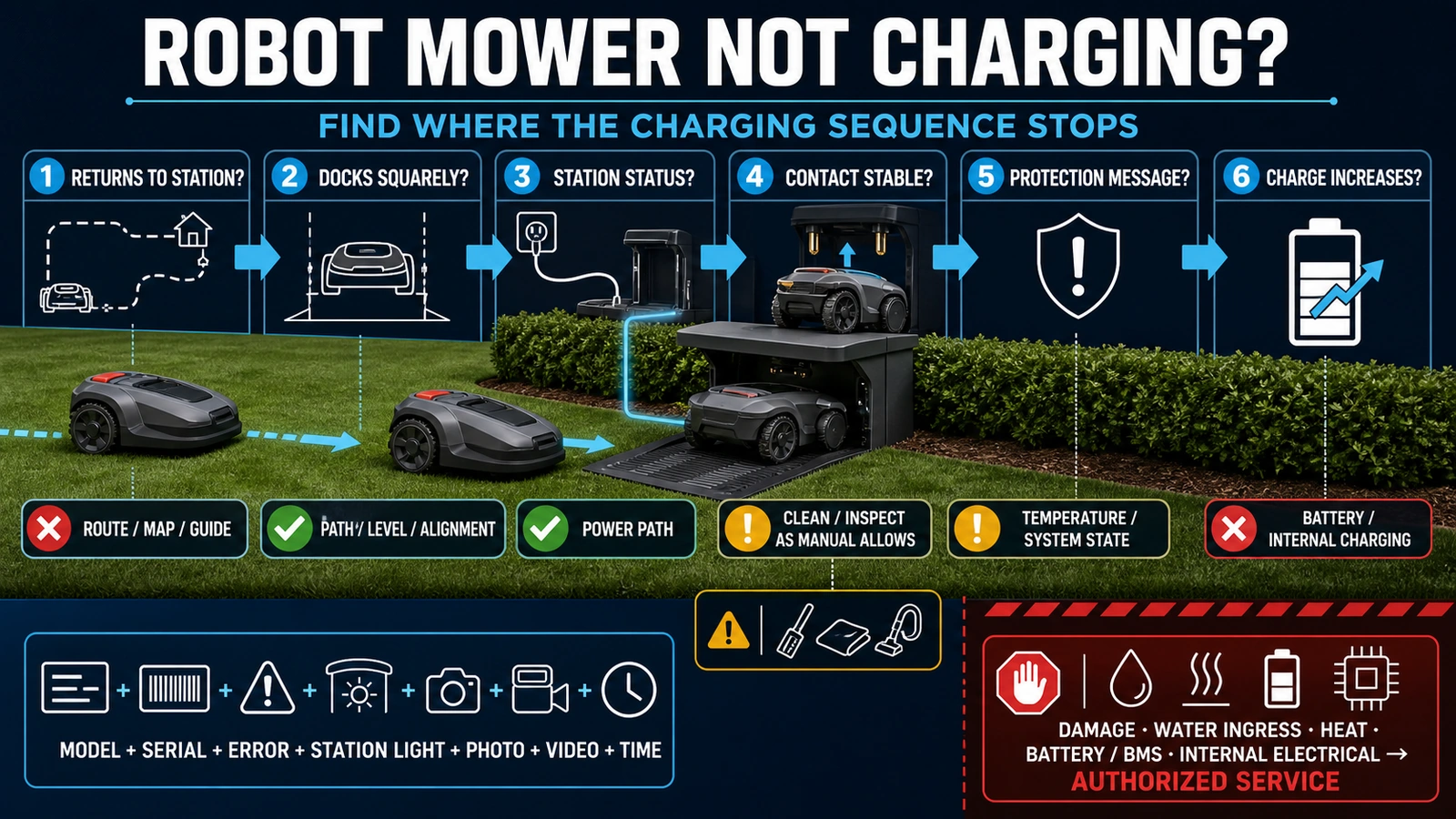 Why Is My Robot Lawn Mower Not Charging? Dock, Battery and Power Troubleshooting