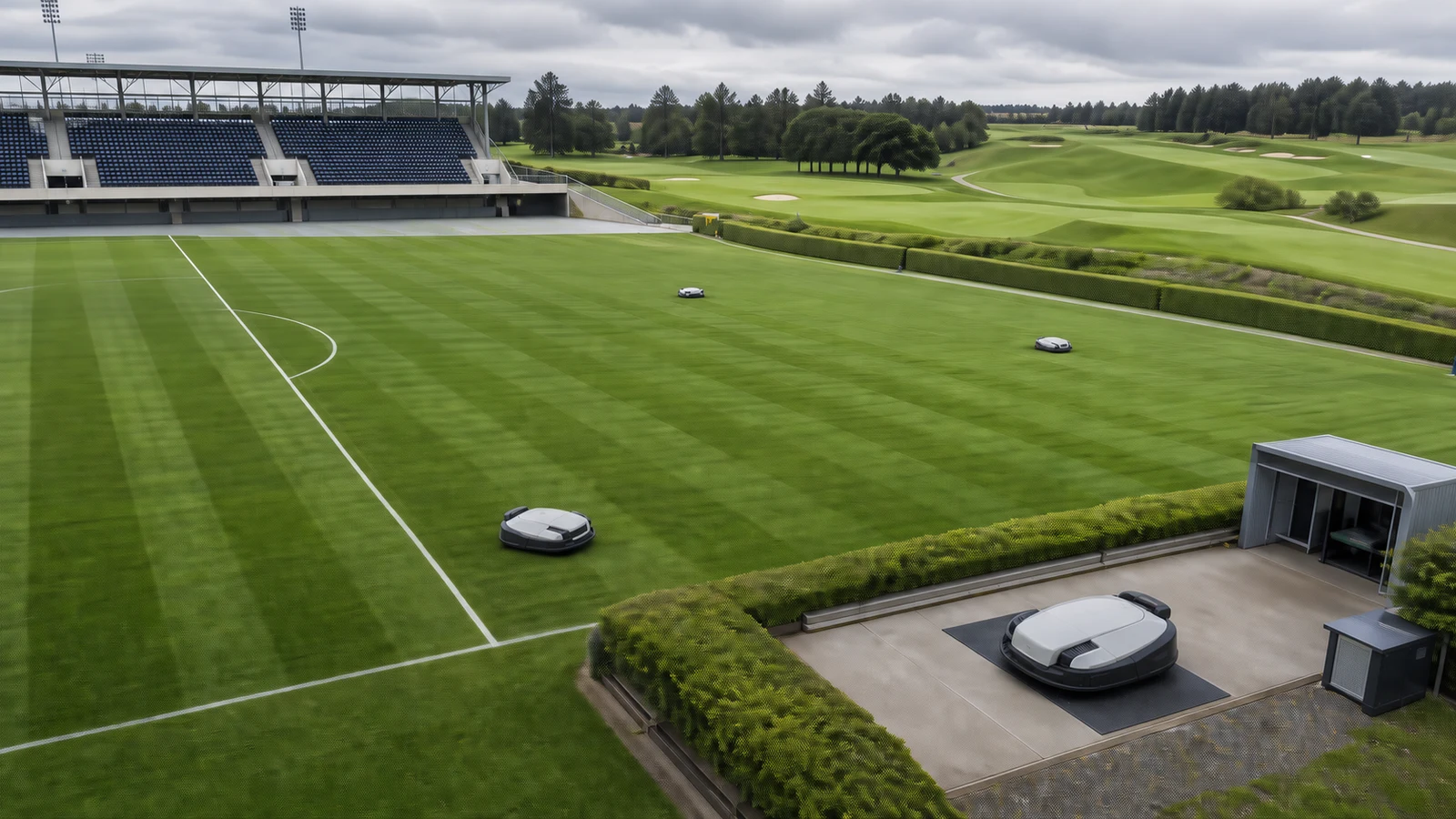 Robot Lawn Mowers for Golf Courses and Sports Fields: Fleet, Safety, Service and ROI guide cover