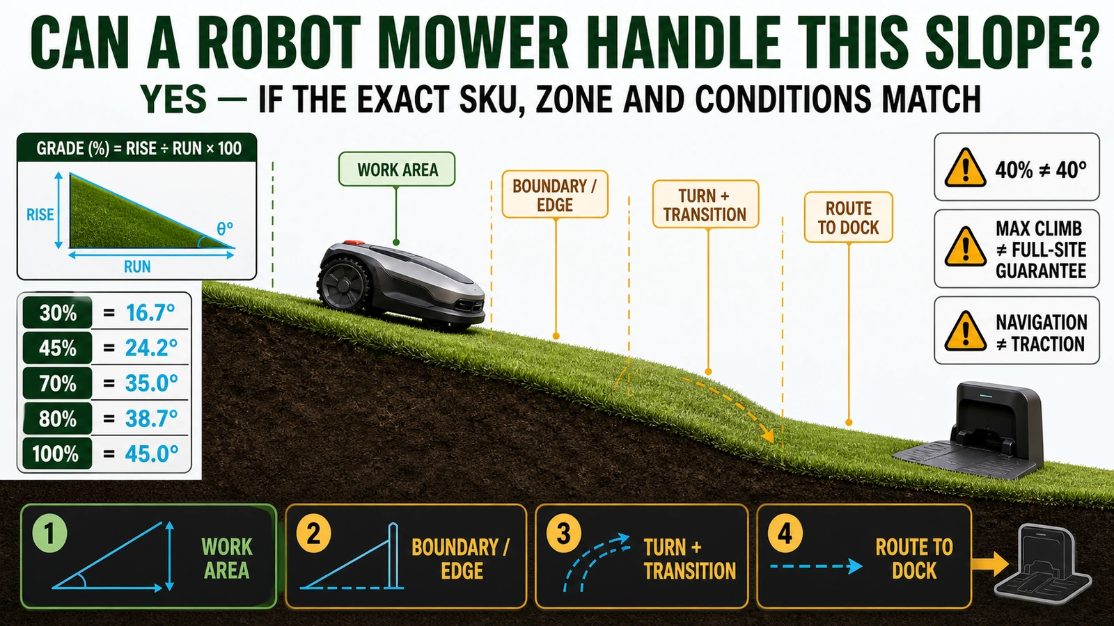 Can Robot Lawn Mowers Handle Slopes? Gradient, Traction and Site Testing Explained