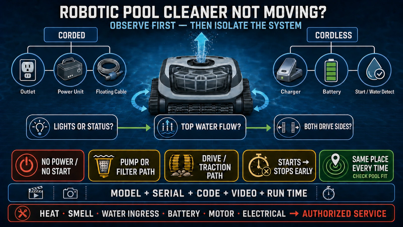 Why Is My Robotic Pool Cleaner Not Moving? A Systematic Troubleshooting Guide