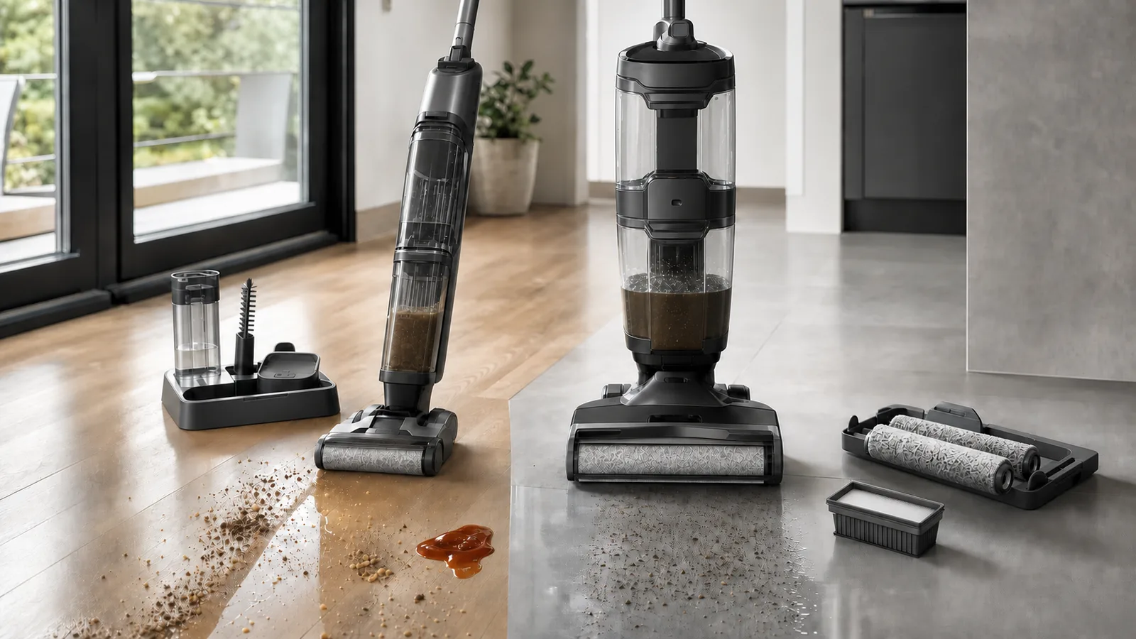 Shark HydroVac vs BISSELL CrossWave: Wet-Dry Cleaning, Rollers, Maintenance and Support guide cover