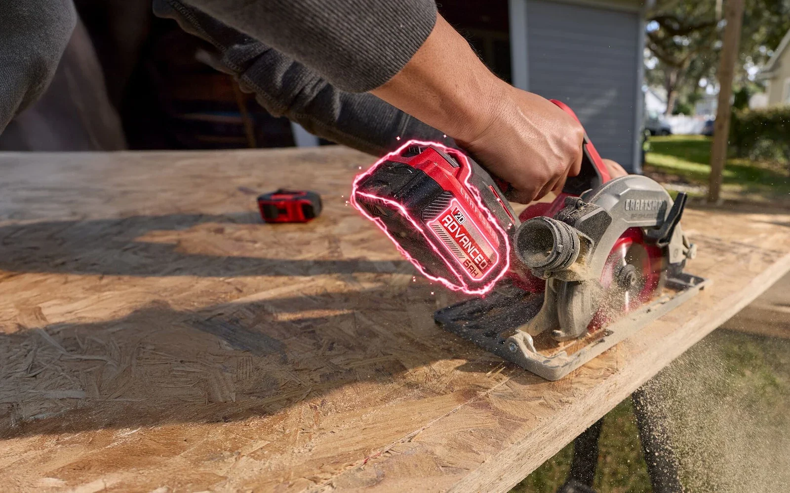 CRAFTSMAN cordless saw in a workshop application
