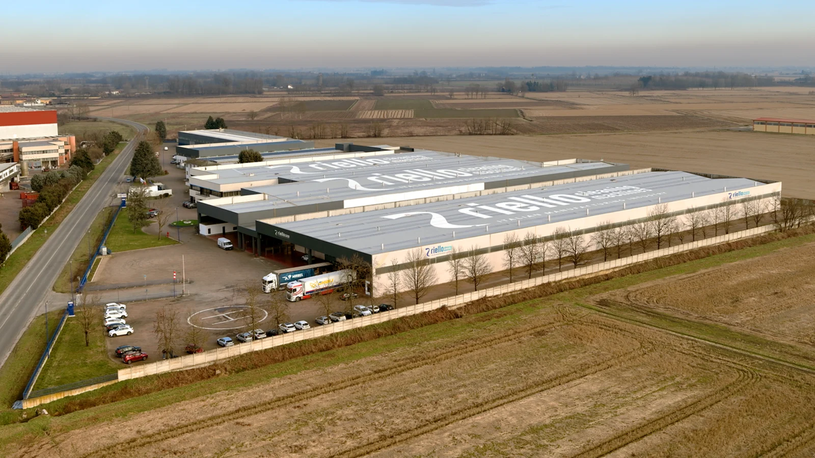 Aerial view of the Riello Cleaning Machines operating site in Dorno Italy