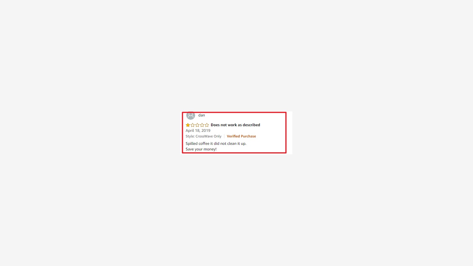 User complaint about suction and use experience