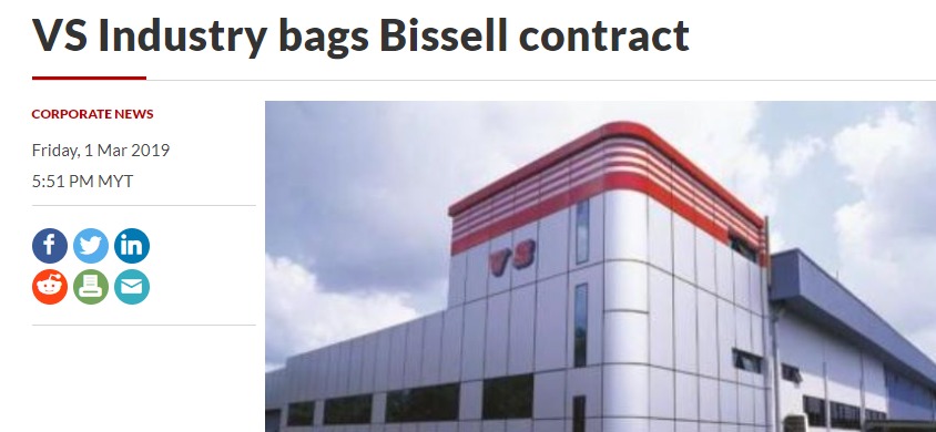 VS Industry and Bissell’s Three-Year Agreement