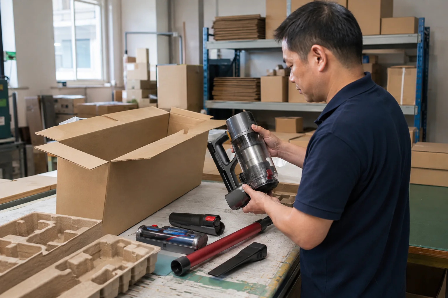 Cleaning appliance packaging and final inspection